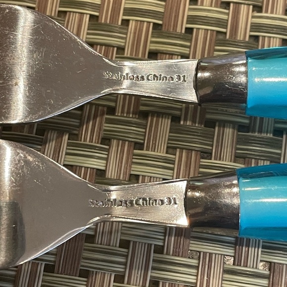 Gibson 6 -piece Replacements / Expansion Blue Purple and Red Stainless Flatware - Picture 7 of 10